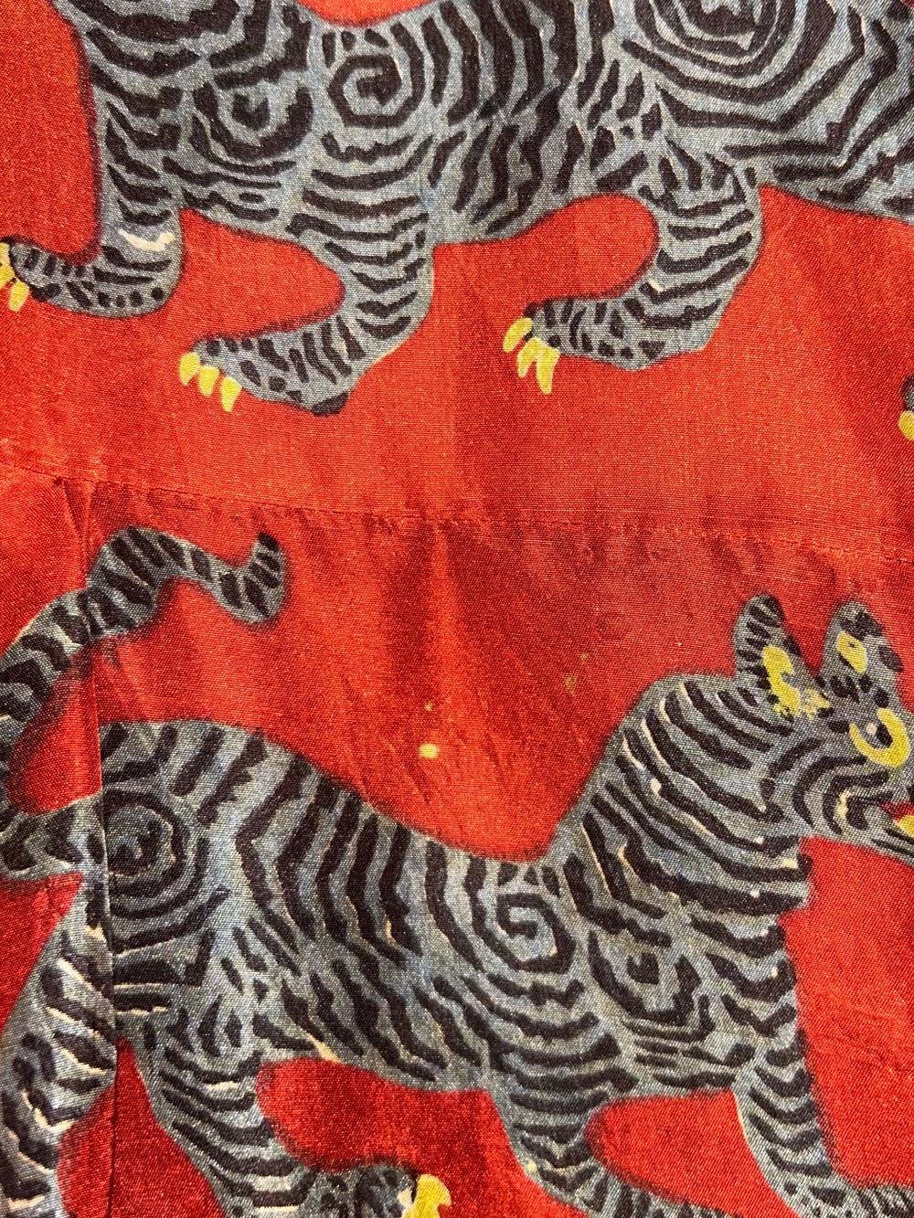 Lisa Corti Tiger-Print Long Dress with Green Trim - Picture 5 of 5